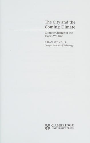 The city and the coming climate