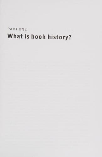 BOOK HISTORY READER; ED. BY DAVID FINKELSTEIN