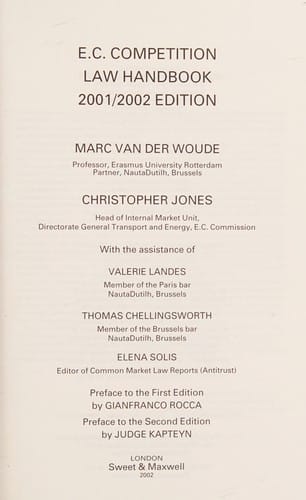 E.C. competition law handbook