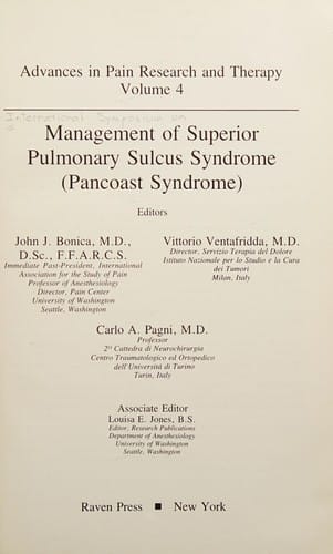 Management of superior pulmonary sulcus syndrome (Pancoast Syndrome)