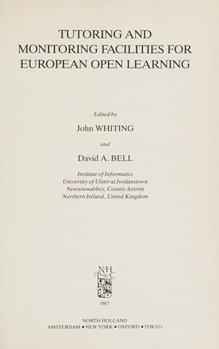 Tutoring and monitoring facilities for European open learning