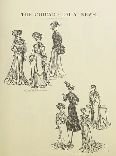 A Collection of fashion drawings, 1901