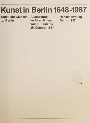 Kunst in Berlin, 1648-1987