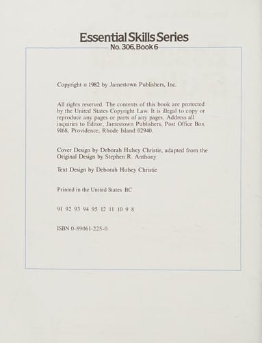 Essential Skills Series Book 6 (306 Grade 5 B)