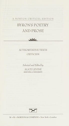 Byron's poetry and prose