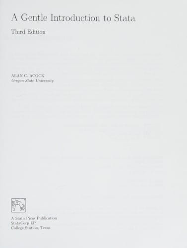 A gentle introduction to stata