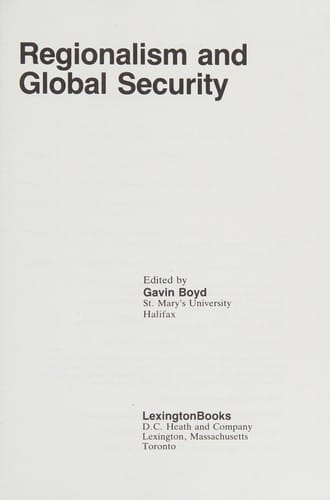 Regionalism and global security