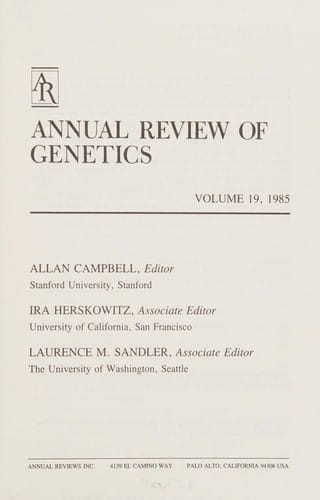 Annual review of genetics