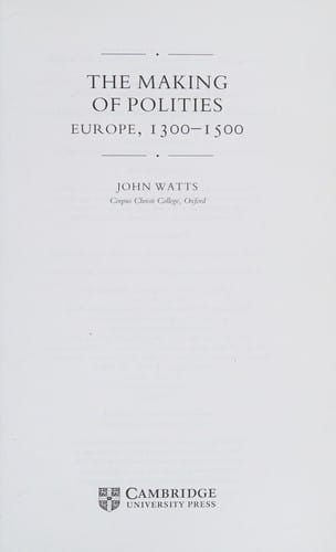 The making of polities