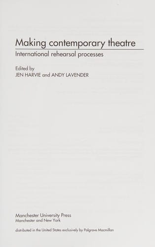 Making contemporary theatre