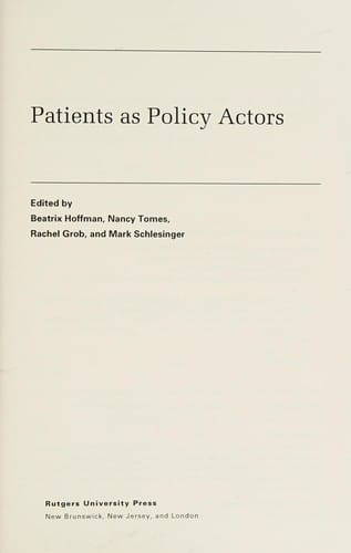 Patients as policy actors