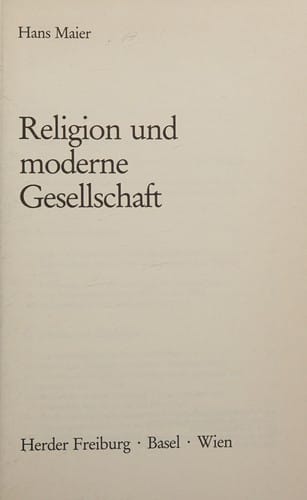 Religion und moderne Gesellschaft