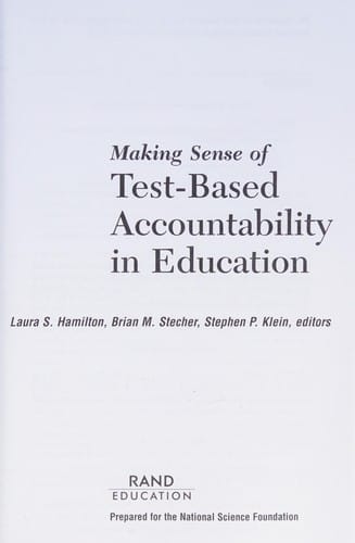 Making sense of test-based accountability in education
