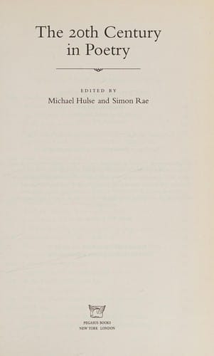 The 20th century in poetry
