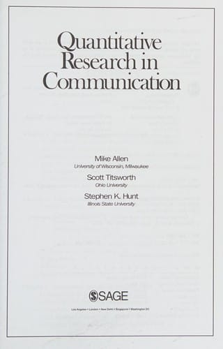 Quantitative research in communication