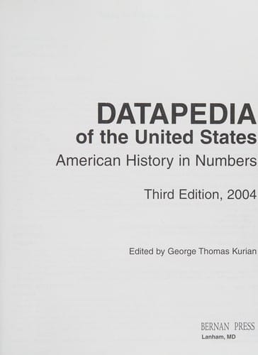 Datapedia of the United States: America Year by Year
