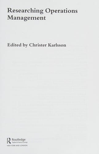 Researching operations management