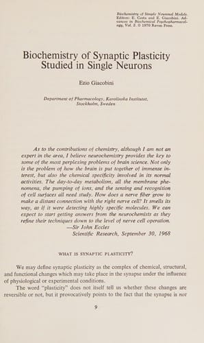 Biochemistry of simple neuronal models