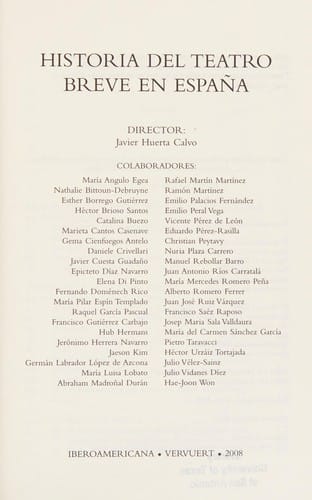 Historia del teatro breve en España