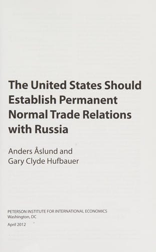 Why it's in the US interest to establish normal trade relations with Russia