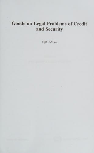 Goode on legal problems of credit and security