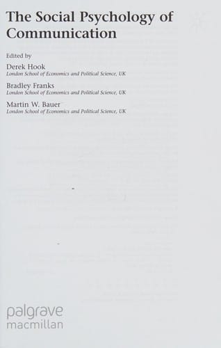 The social psychology of communication