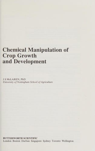 Chemical manipulation of crop growth and development