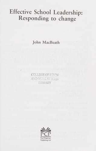 Effective school leadership