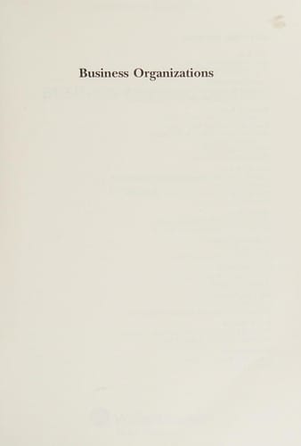 Business organizations