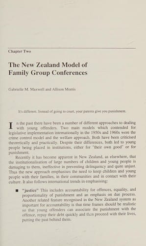 Family conferencing and juvenile justice