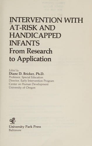 Intervention with at-risk and handicapped infants