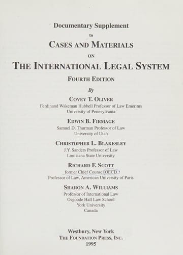 Cases and materials on the international legal system