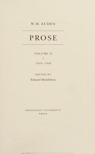 The Complete Works of W. H. Auden