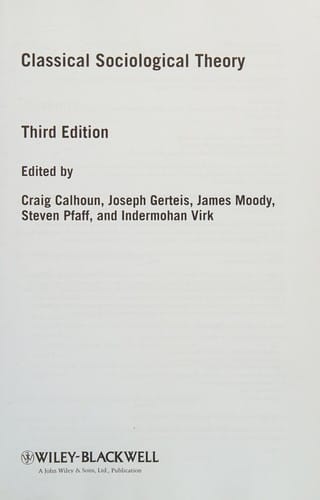 Classical sociological theory