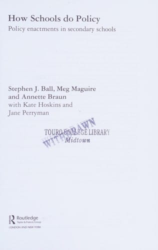 How schools do policy