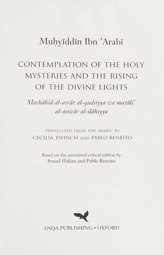 Contemplation of the holy mysteries and the rising of the divine lights =