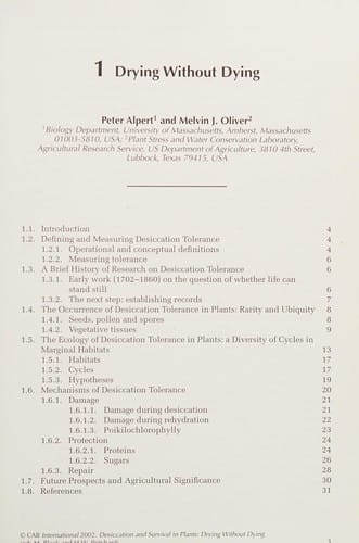 Desiccation and survival in plants