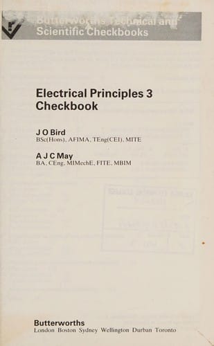 Electrical principles 3 checkbook