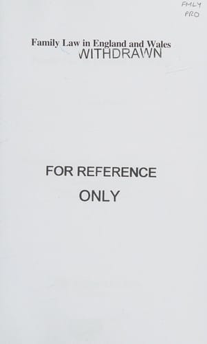 Family law in England and Wales