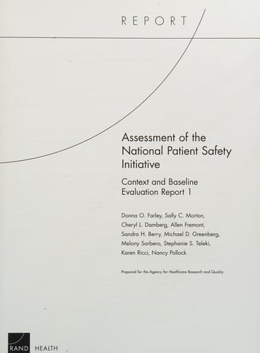 Assessment of the national patient safety initiative