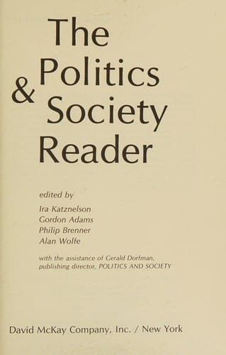 The Politics & society reader