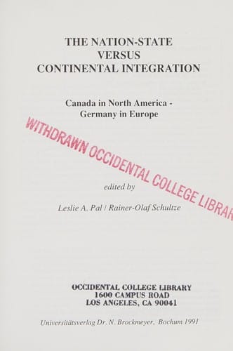 The Nation-state versus continental integration