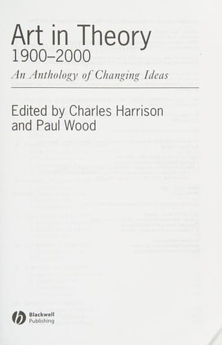 Art in theory, 1900-2000