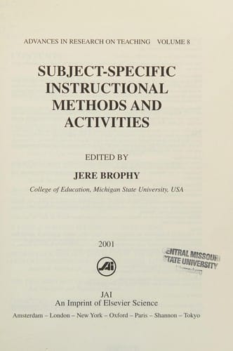 Subject-specific instructional methods and activities