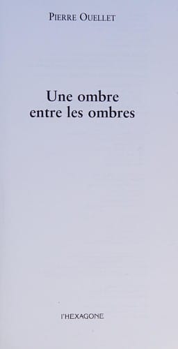 Une ombre entre les ombres