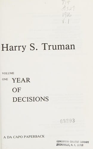 Memoirs of Harry S. Truman 1946-1952