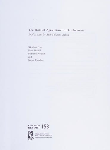 The role of agriculture in development