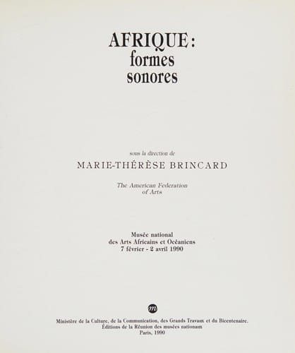 Afrique, formes sonores