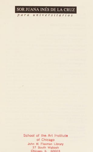 Sor Juana Inés de la Cruz para universitarios