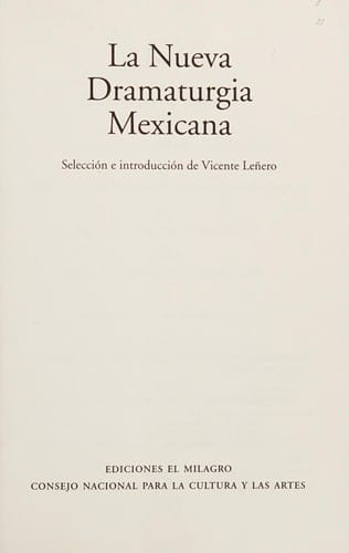 La nueva dramaturgia mexicana